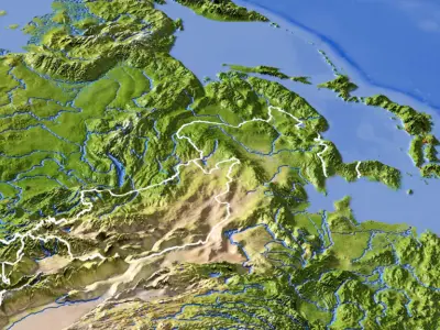 Asia High resolution 3D relief maps 3D model