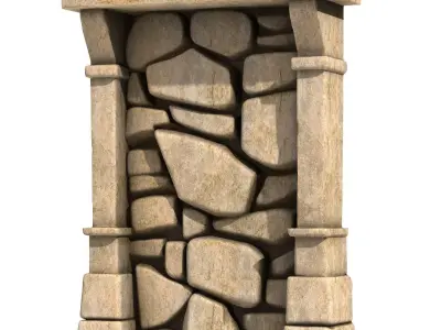 Medieval Stone Wall 3D print model