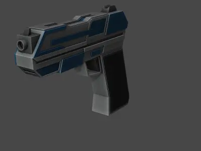 Sci-Fi Pistol Gun Low-poly 3D model
