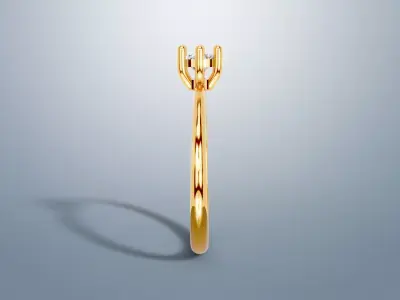 6 Prong Solitaire Ring 3D print model