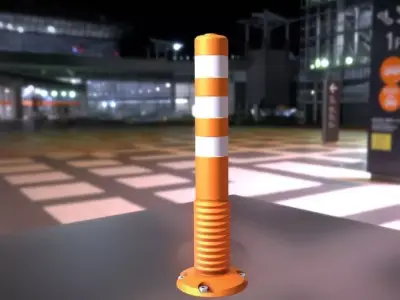 Traffic Delineator Flexipoller 750mm low-poly Low-poly 3D model