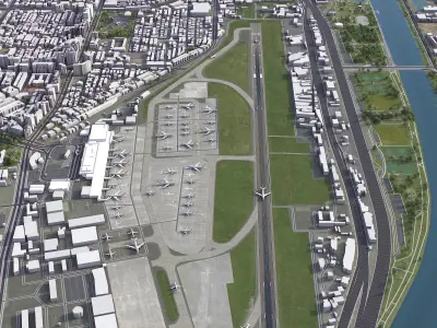 Taipei Airport Low-poly 3D model