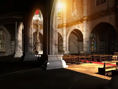 church interior set model 3D model
