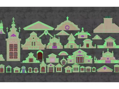 European architectural components 3D model