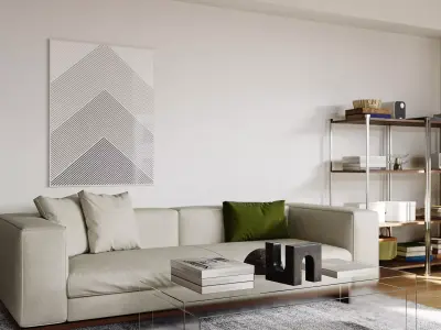 Comfortable modern studio scene 3D model