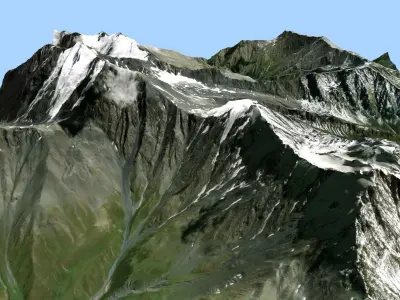 Mountain landscape Tebulosmta 4492 m Russia Checenija 3D model