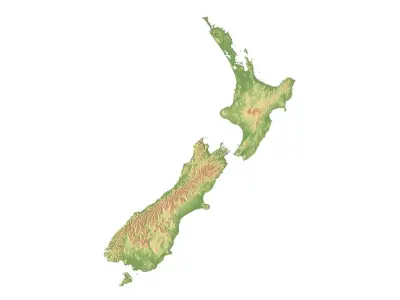 New Zealand Terrain 3D Map 3D model