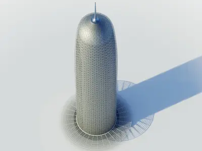 Doha tower - Qatar doha Low-poly 3D model