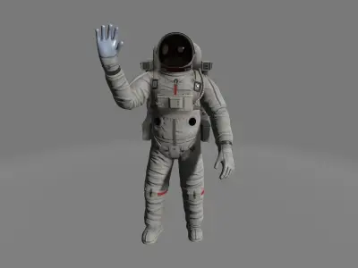 animated astronaut Low-poly 3D model