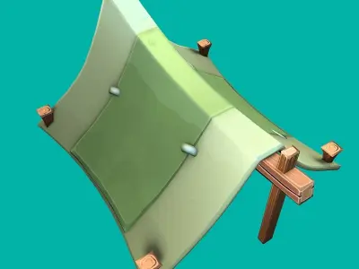 Stylized tent Low-poly 3D model
