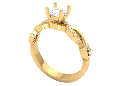 Women Ring  Render 3dm STL OBJ FBX Details 3D print model 36