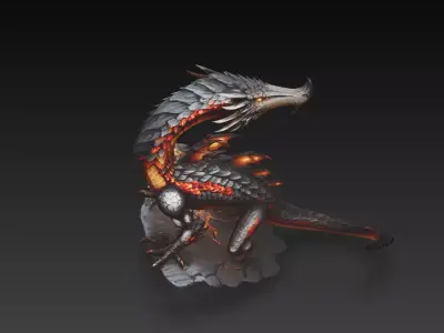 dragon de fantasia  3D print model