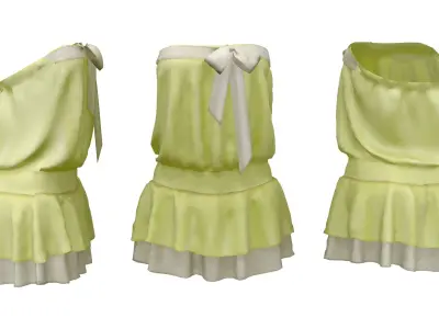 Strapless Candy Dress Low-poly 3D model