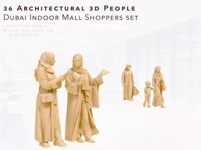 Dubai Indoor Mall Shoppers - 36 Architectural Figures 3D print model