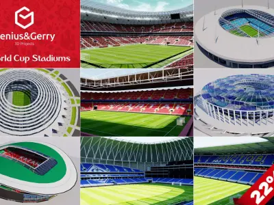 3D World Cup Stadiums - Russia 2018 3D Model Pack