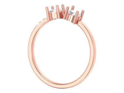 Solitaire Women Light Weight Round Stone Band Ring 3D print model