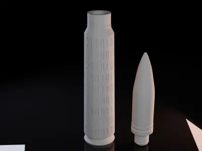 3D Printable A-10 Cyber Bullet 30mm Binary Bullet 3D print model
