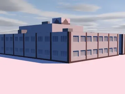 Medical centre Low-poly 3D model