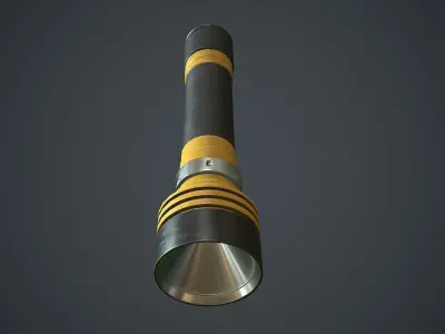 Flashlight Yellow Free low-poly 3D model