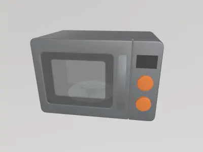 Stylized Low-Poly Microwave Low-poly 3D model