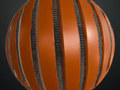 Orange Rust Sci-Fi Metal Panel PBR Seamless Texture