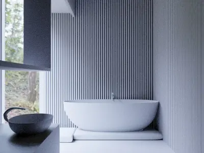 Modern Bathroom Scene 3D model