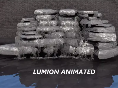 Lumion fountain - animated Low-poly 3D model