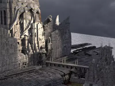 Underground Massive City Lizard Race kit bash 3D model