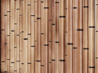 Bamboo branch wall 3D model
