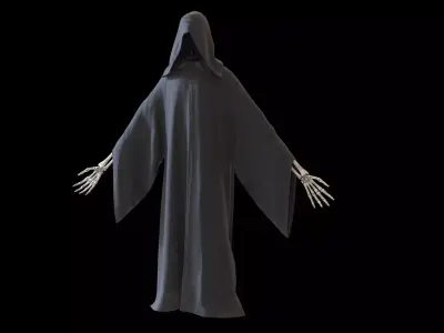 Reaper cloak with skeletons Low-poly 3D model