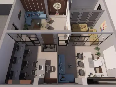 Office interior 3d model  3D print model