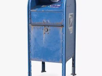 US Postal Mail Box Aged 3D model
