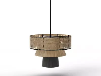 Rylie Pendant Series - Modern Tapered Glass and Brass Chandelier Low-poly 3D model