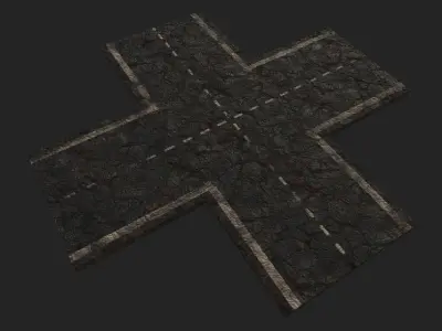 Hellish Road Modular package Low-poly 3D model