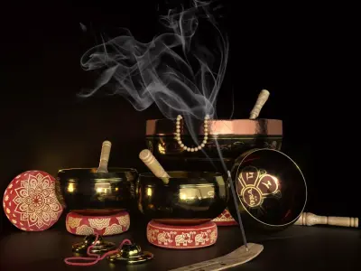 Tibetan singing bowls for SPA 3D model