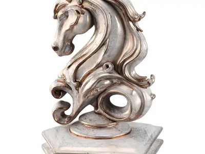 Horse statue Low-poly 3D model