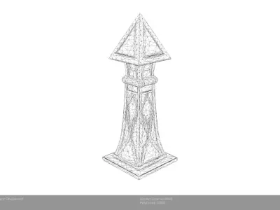 Low Poly Stylized Ancient Obelisk Low-poly 3D model