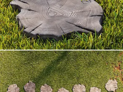 Grass and Pedestrian - PBR - 4K - LowPoly Low-poly 3D model