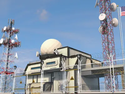 satellite center 02 Low-poly 3D model