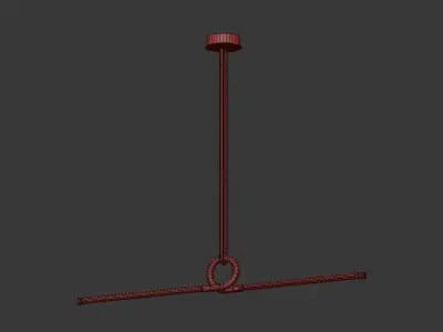 Beau Loop Brass Linear Pendant Light 3D model purchase