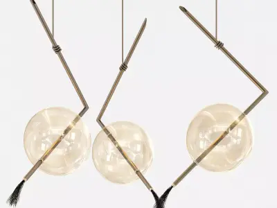Nuvola Black Three Lights Contemporary  3D model