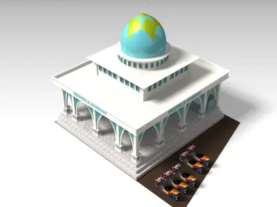 Contemporary Minimalist Mosque 3D model