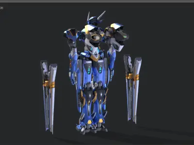 robot Low-poly 3D model 16