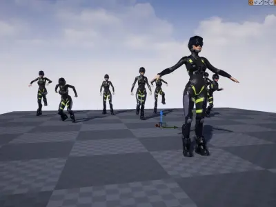 Girl character sci fi  Low-poly 3D model