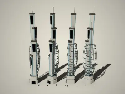 Iso Tower11 Low-poly 3D model