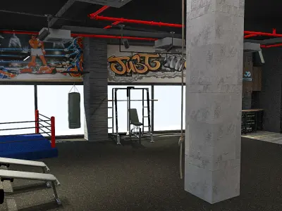 3D GYM nterior Design Low-poly 3D model