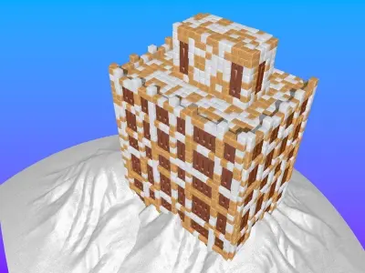Sugar Cube Building 3D model