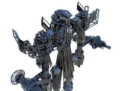 Robot Cyborg Game Character Sci Fi 3D model