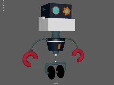 Cube Bot Low-poly 3D model