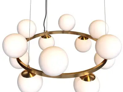 BUBBLES BRASS RING PENDANT LIGHT 3D model